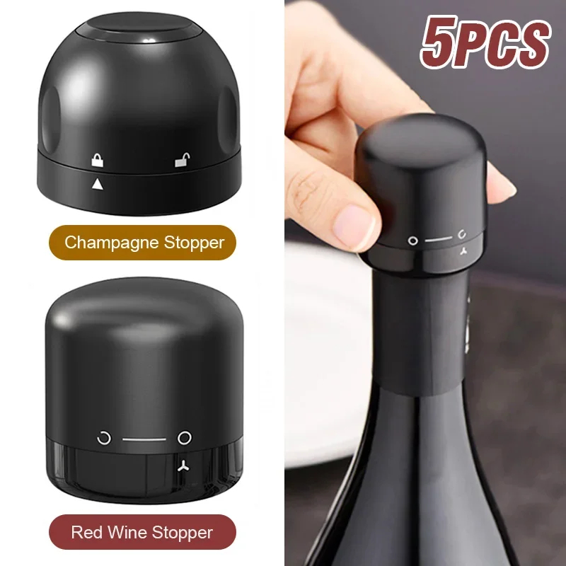 Wine Preservation Pump - 1-5 Buah Sumbat Botol Anggur Tertutup