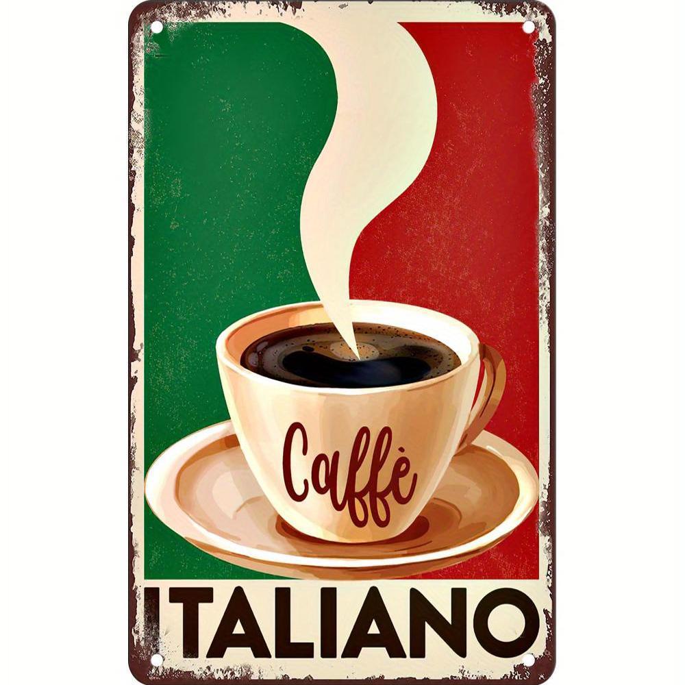 Home Bar And Coffee - Papan Tanda Logam Kopi Italia Gaya