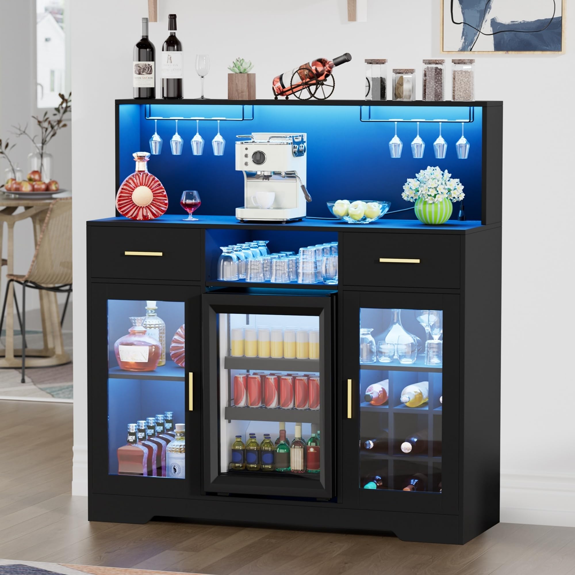 Home Bar And Cabinet - Kabinet Kulkas Mini dengan Penyimpanan, Kabinet