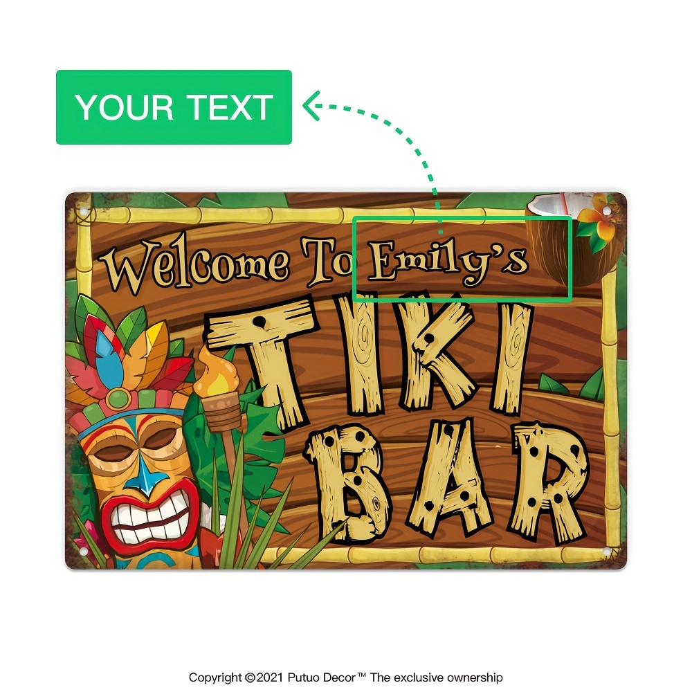 Home Bar Accessories - Papan Tanda Bar Tiki Dekorasi Kustom,