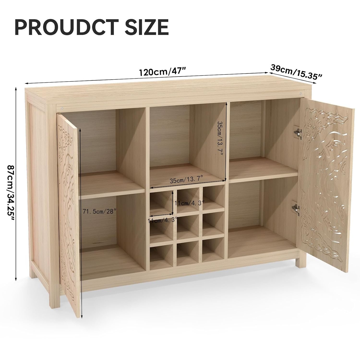 Lemari Bar Kayu dengan Rak Ang - Home Bar And Cabinet ulasan dan harga