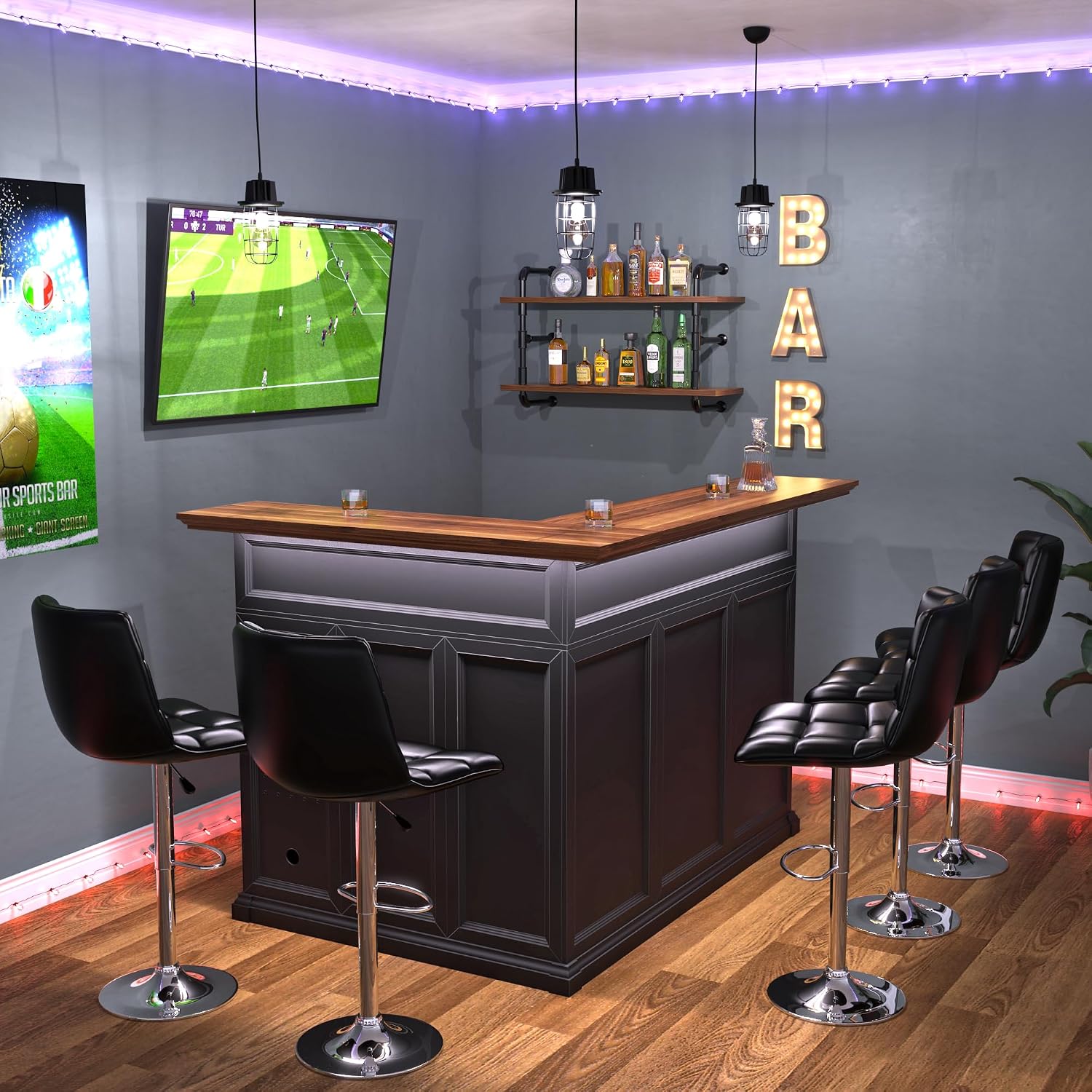 Kabinet Bar Rumah Bentuk-L den - Home Bar And Cabinet ulasan dan harga